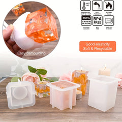 Square Tealight Candle Holder Silicone Molds for DIY Home Decor