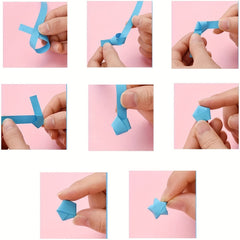 DIY Origami Star Paper Strips Crafting Kit - Make Your Own Lucky Stars