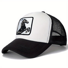 Animal Embroidered Mesh Cap for Men
