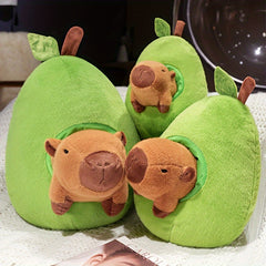 Capybara Avocado Fruit Plush Toy - Small, Medium, Large