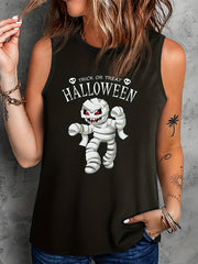 Halloween Casual Tank Top Women's Plus Graphic Print Vest