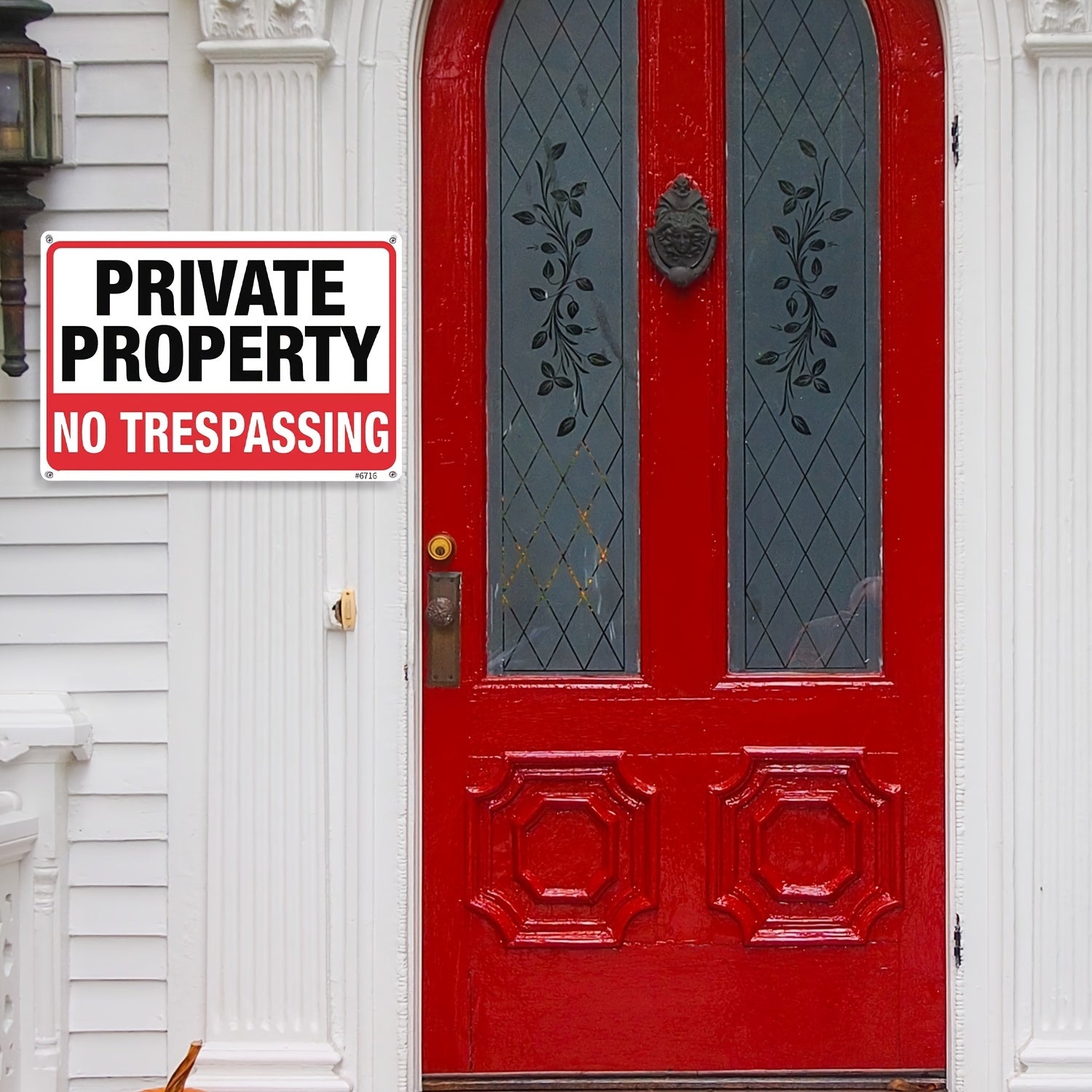 4pcs Private No Trespassing Sign 25 X 17 Rust Aluminum Metal