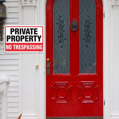 4pcs Private No Trespassing Sign 25 X 17 Rust Aluminum Metal