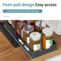 2 Tier Sliding Sink Organizer Rack Bathroom Kitchen Storage Hook