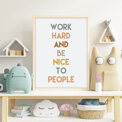 Be Kind Work Hard Wall Decor 8x10in