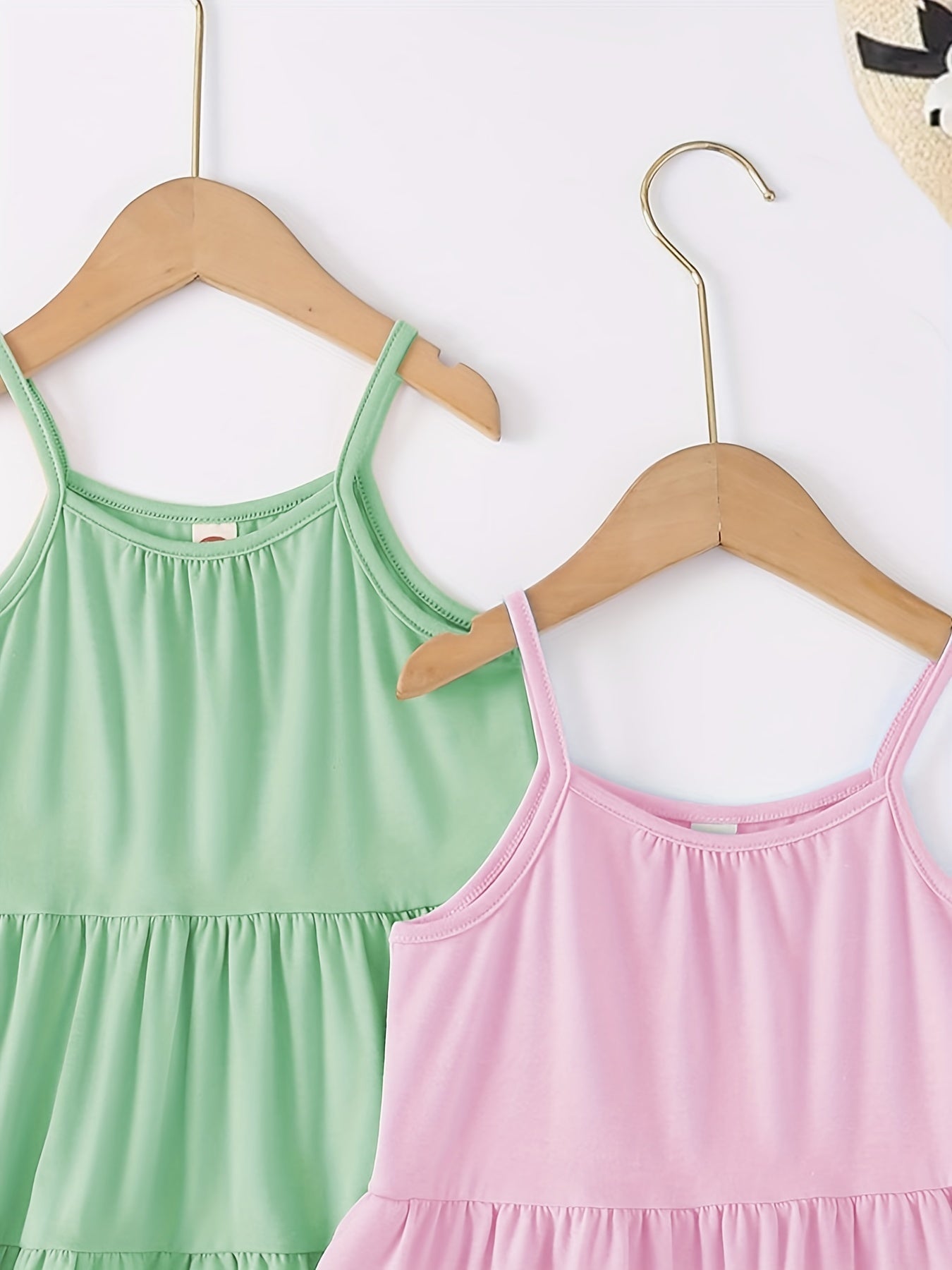 2pcs Toddler Girls Spaghetti Strap Swing Dress for Sunmmer