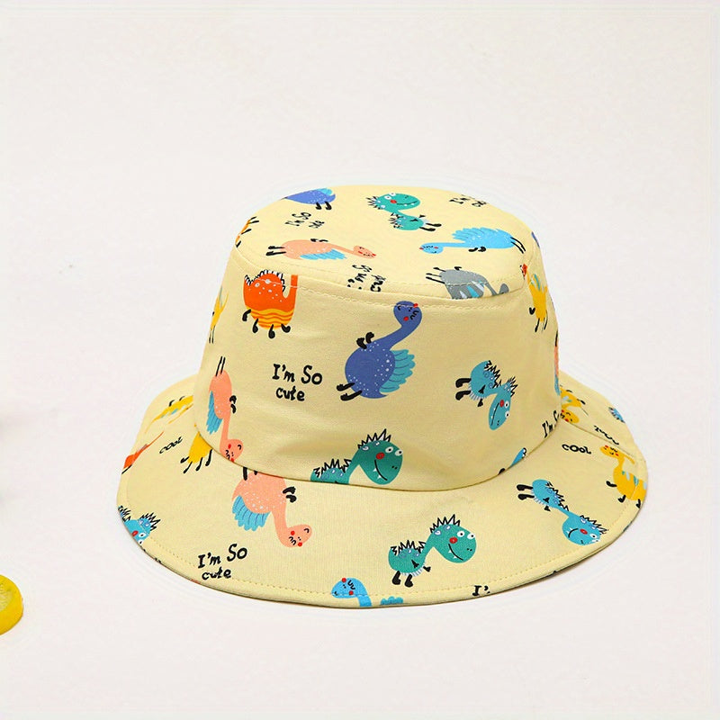 Kids Fisherman Hat Boys Summer Sun Hat Striped Cartoon Outdoor Sun Hat