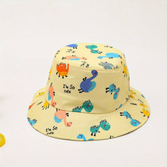 Kids Fisherman Hat Boys Summer Sun Hat Striped Cartoon Outdoor Sun Hat