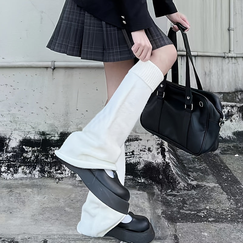 Women's Knit Leg Warmers 80s Harajuku Punk Knee High Socks Gothic Clothes