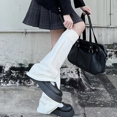 Women's Knit Leg Warmers 80s Harajuku Punk Knee High Socks Gothic Clothes