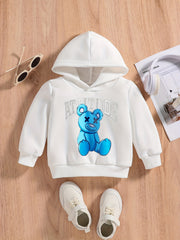 Baby Boys Bear Graphic Pullover Hoodie Spring/Autumn Sweatshirt