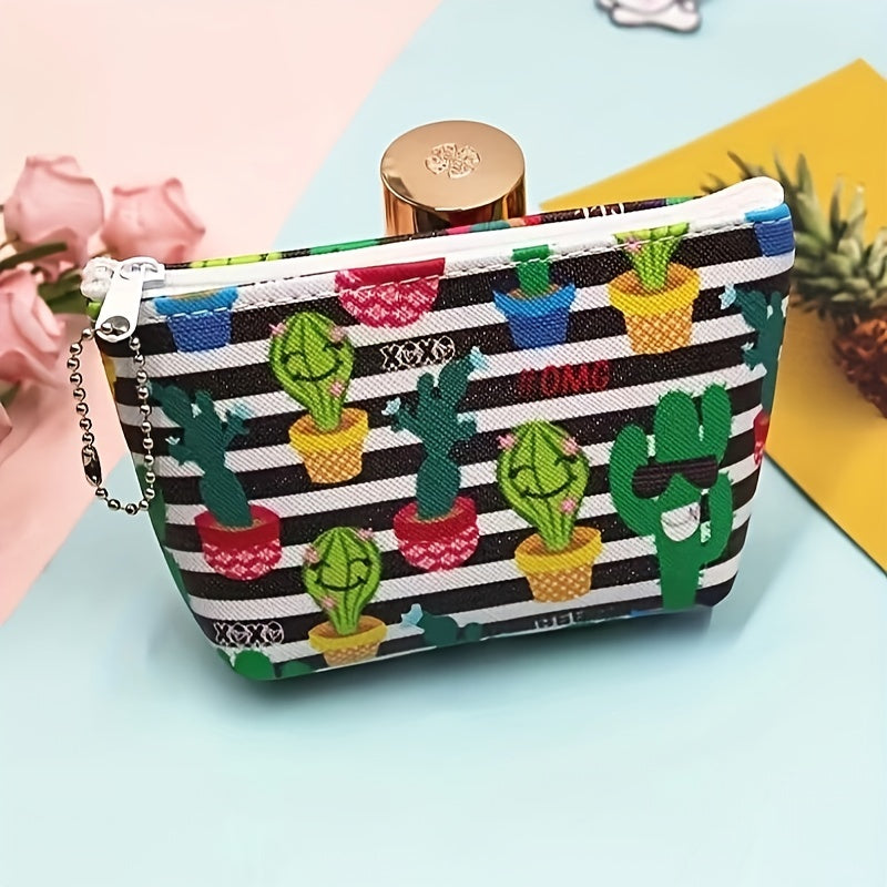 Cactus Coin Purs Zipper Small Wallet Key Bag Waterproof Durable