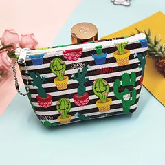 Cactus Coin Purs Zipper Small Wallet Key Bag Waterproof Durable