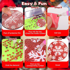 8pcs Diamond Art Set With Stand & Coaster for Christmas Decor