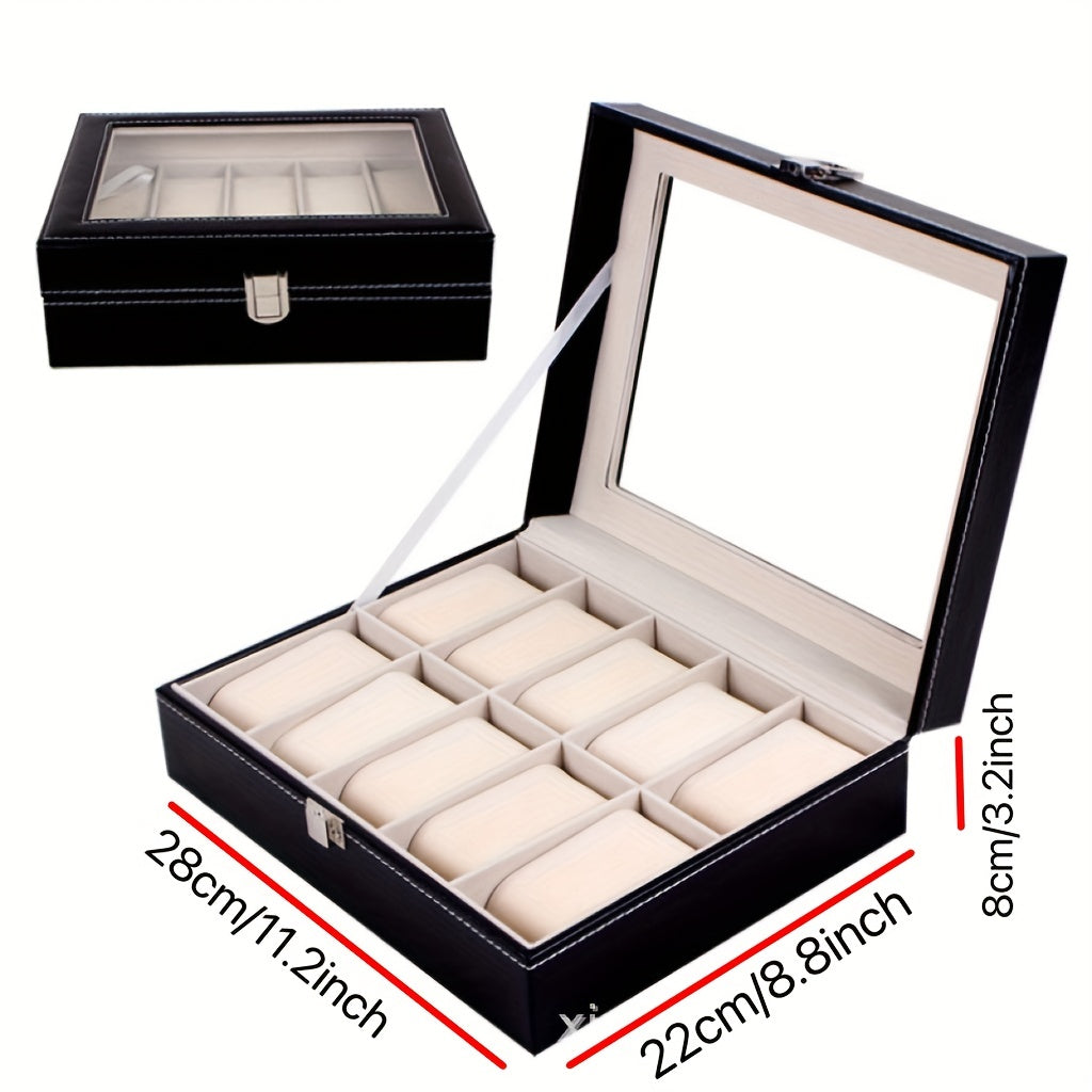 Men's PU Leather 6 Watch Storage Box