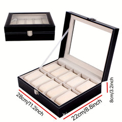 Men's PU Leather 6 Watch Storage Box
