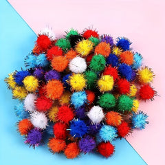 300pcs Colorful Golden Scallion Balls High Elastic Plush Balls
