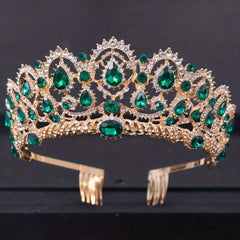 Baroque Crystal Crown Tiara Rhinestone Wedding Tiaras Women Prom Crowns