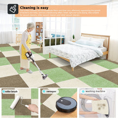 30pcs Carpet Floor Tiles Adhesive Stickers DIY Square Area Rug Carpet Tiles