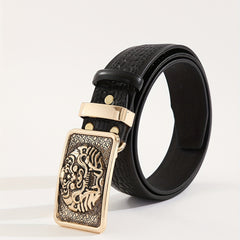 Men's Lion Pattern Buckle Belt For Father's