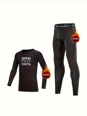 Kids Fleece Thermal Set - Long Sleeve Shirt & Pants