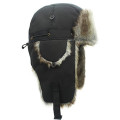 Mens Pilot Cap Plus Velvet Thick Ear Protection Winter Warm Bombing Cap