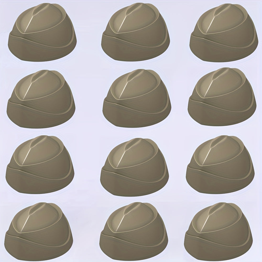 12pcs Mini Character Shaped Military Caps Building Blocks Set