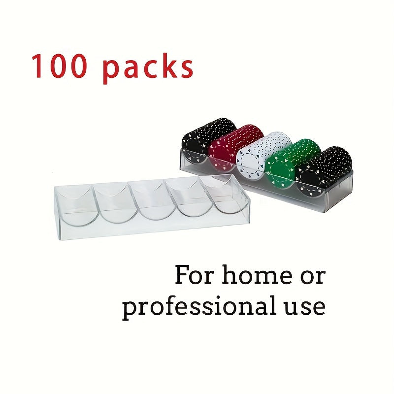 Transparent Poker Piece Storage Box Round Shape Organizer Case