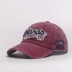 Men's Washed Cotton Hole Patch Baseball Cap
