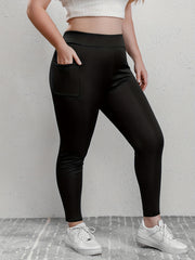 Basic Leggings Women's Plus Plain High Rise Leggings