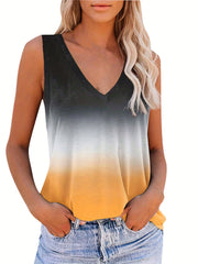 Casual Sleeveless V Neck Tank Top for Women