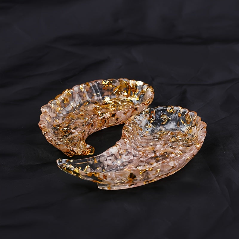 Crystal Angel Wing Shape Tray Resin Craft Home Decor