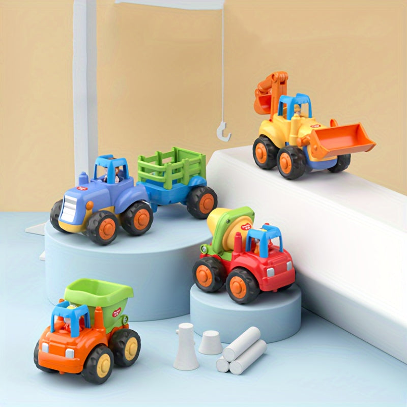 Friction Powered Car Push Car Tractor Bulldozer Dump Cement Mixer Toy