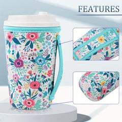 3pcs Colorful Can Cup Protective Cover Anti-scald Sleeve With Handle