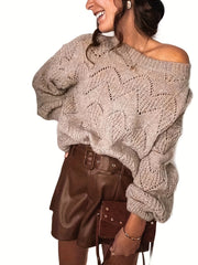 Casual Sweater Women's Solid Hollow Out Long Sleeve