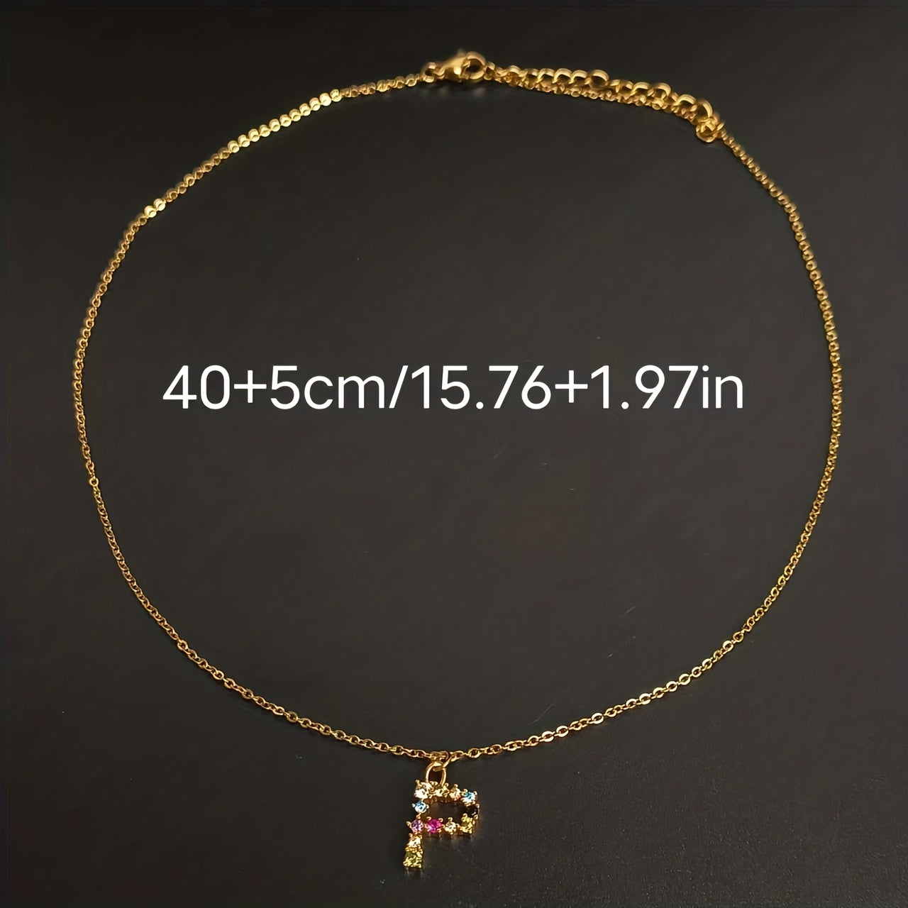 Colorful Letter P Pendant Necklace for Girls
