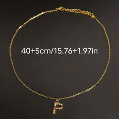 Colorful Letter P Pendant Necklace for Girls
