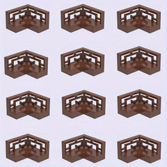 12 PCS Corner Fret Ranch Carved Fence Building Blocks Set for Ages 8-12