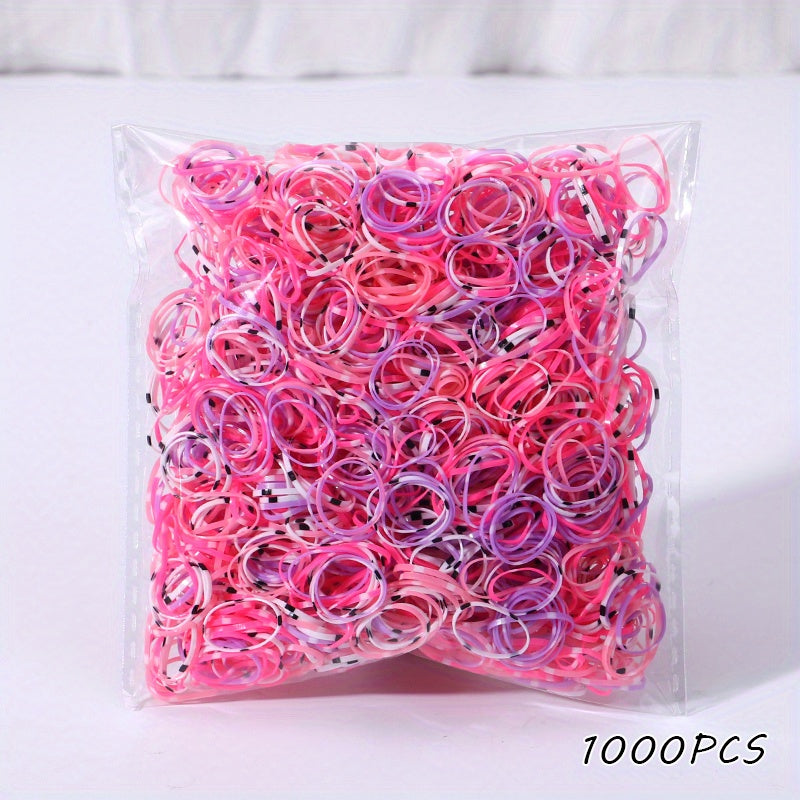 1000pcs Girls Mini Elastic Hair Ties Set Holiday Gift