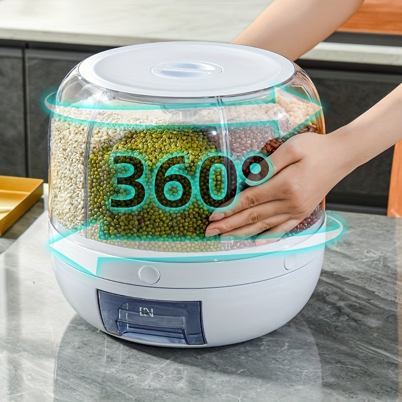 Large Capacity Rotating Rice Bucket Cereal Container