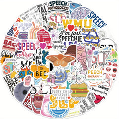 56pcs Speech Path Doodle Stickers Waterproof Art Decor Guitar Helmet Scrapbook
