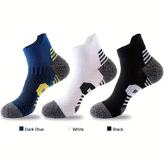 Men's Thick Padded Sport Socks - Running Basketball Ankle Socks