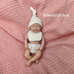 Silicone Baby Doll with Pink Ears & Red Heart - Ideal Gift for 3 Yrs