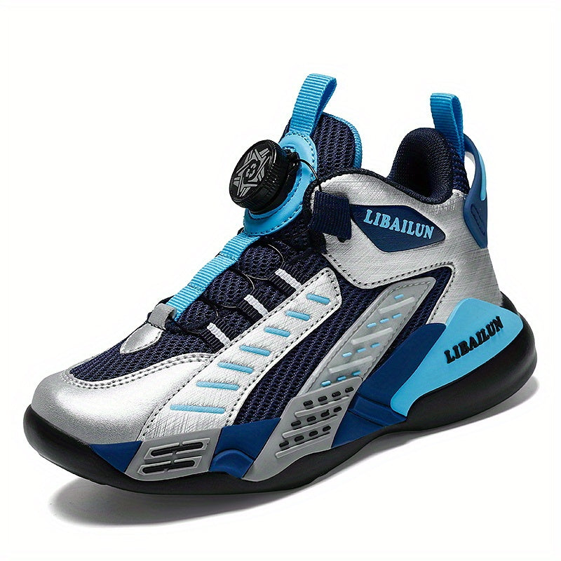 Kids' High Top Basketball Shoes with Rotating Buckle