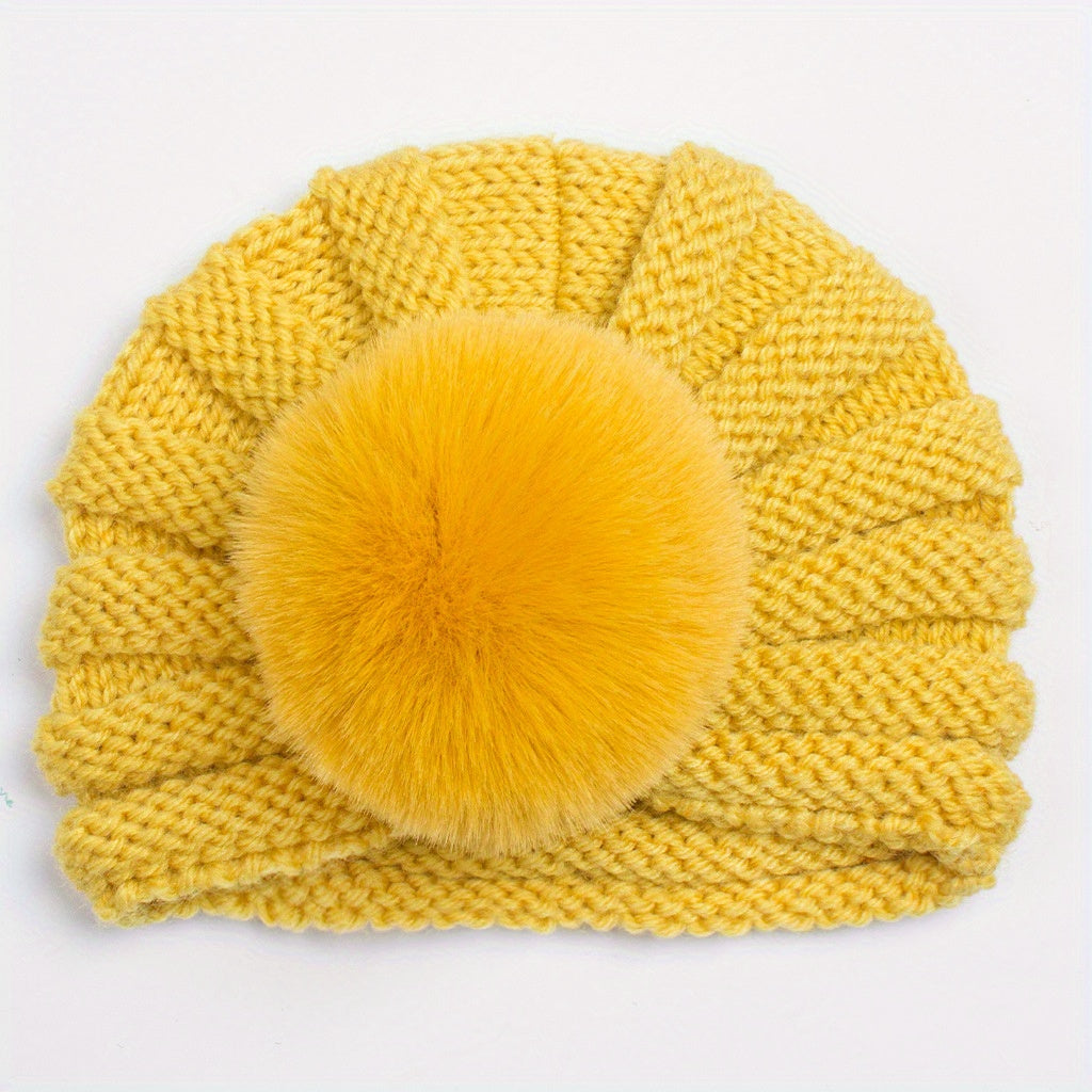 Baby Winter Hairball Knitted Woolen Hat