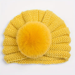 Baby Winter Hairball Knitted Woolen Hat