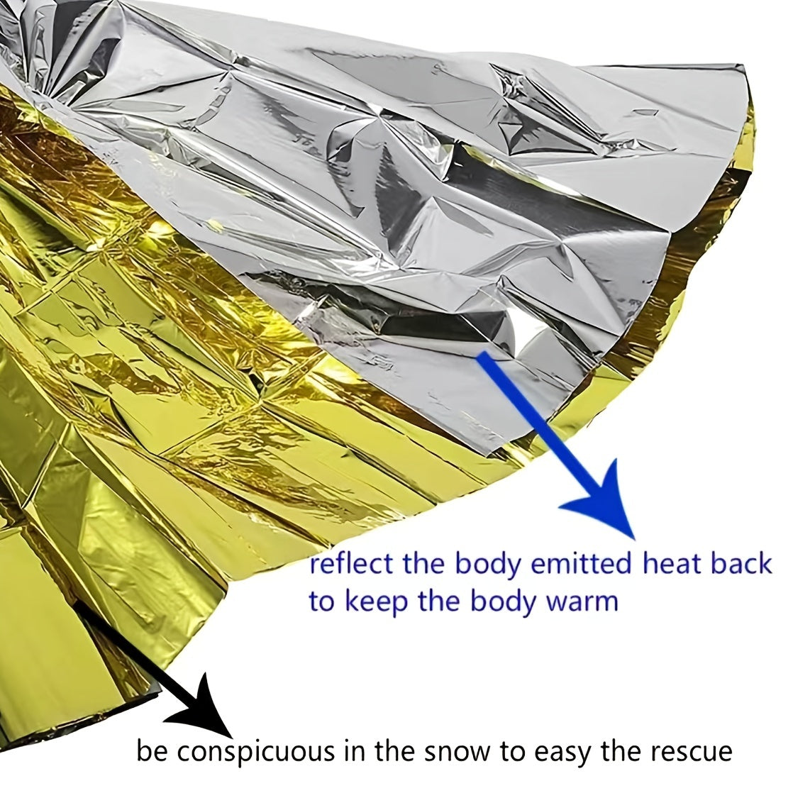 Stay Warm & Safe Emergency Blanket for Camping Hiking Survival 63x82in