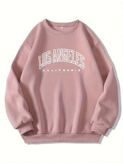 Letter Print Crew Neck Sweatshirt for Women