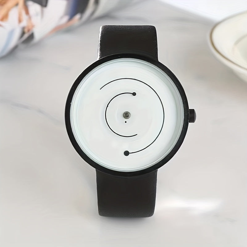 Classic Round Pointer Quartz Watch Minimalist Dial Wristwatch