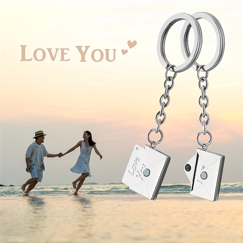 Custom Text Envelope Wallet Key Chain for Men